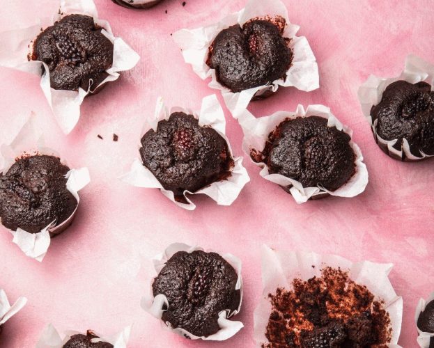 Chocolate and blackberry muffins