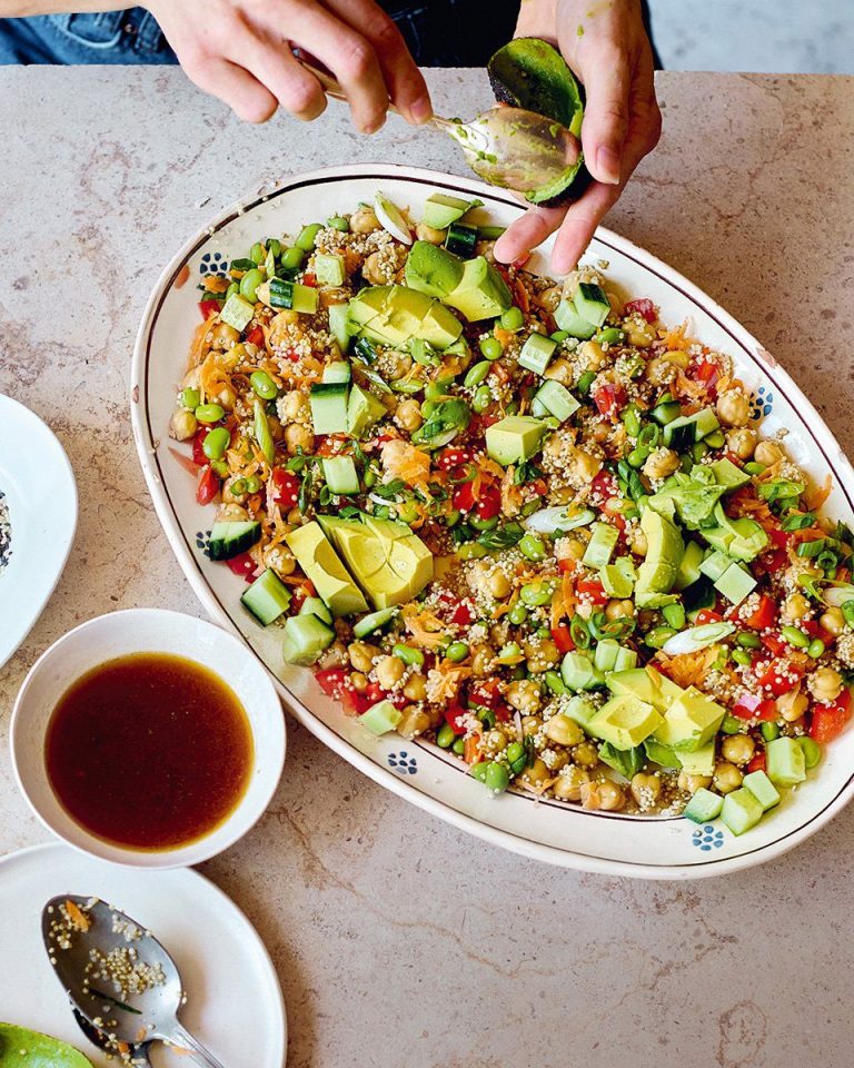 Quinoa, ponzu and edamame salad
