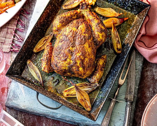 Indian-spiced roast chicken
