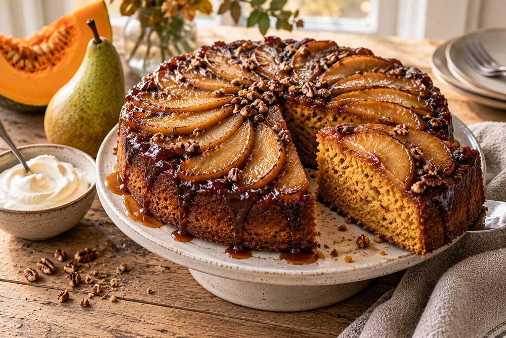Pumpkin upside-down cake